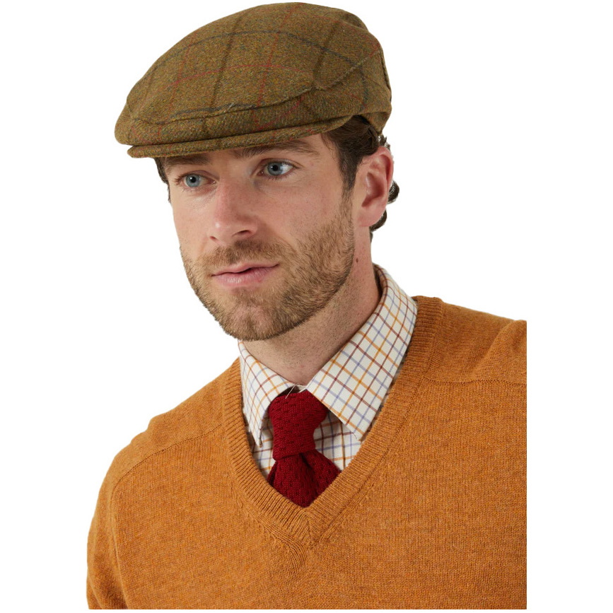 Alan Paine Mens Combrook Tweed Flat Cap COMGCAP - Thyme